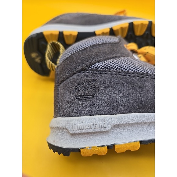 Timberland Earthkeeper GT Scramble Mid Nubuck Size 7 Gray Yellow Kids Boots Exc - Picture 6 of 7